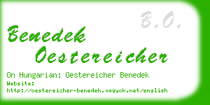 benedek oestereicher business card